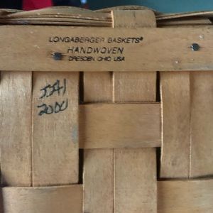 Longaberger handwoven tissue basket, 2000.